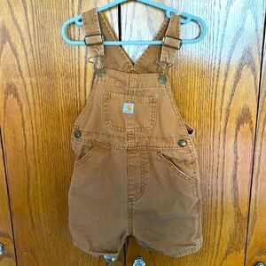Toddler Boys Carhartt Short Overalls Tan Size 3T
